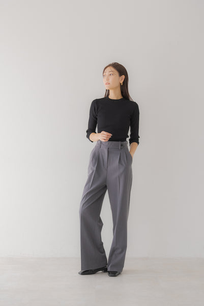 TWO TUCK BELT PANTS