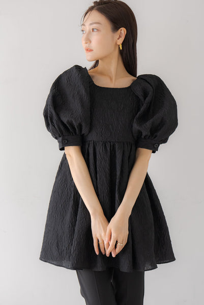 パフスリーブジャガードブラウス|PUFF SLEEVE JACQUARD BLOUSE