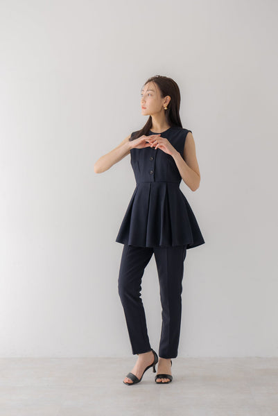 プリーツペプラムトップス|PLEATS PEPLUM TOPS
