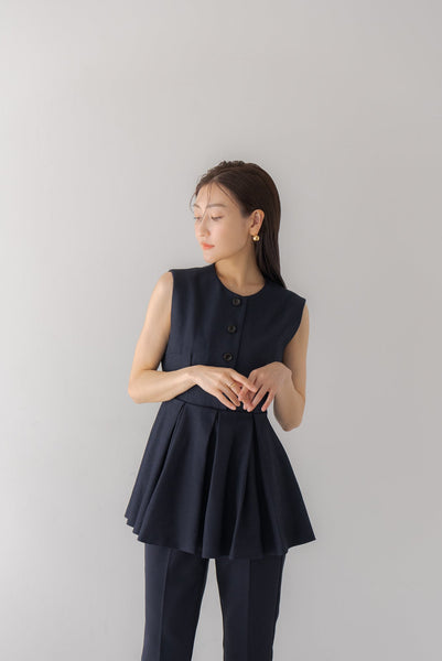 プリーツペプラムトップス|PLEATS PEPLUM TOPS
