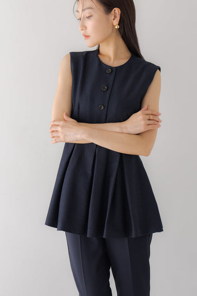 プリーツペプラムトップス|PLEATS PEPLUM TOPS