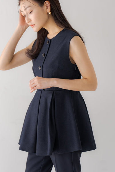 プリーツペプラムトップス|PLEATS PEPLUM TOPS