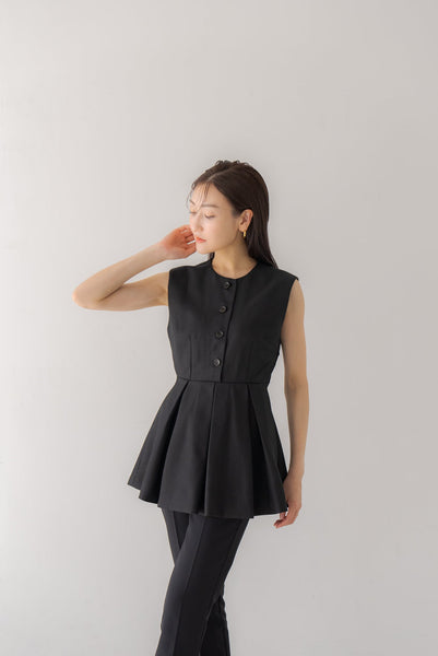プリーツペプラムトップス|PLEATS PEPLUM TOPS