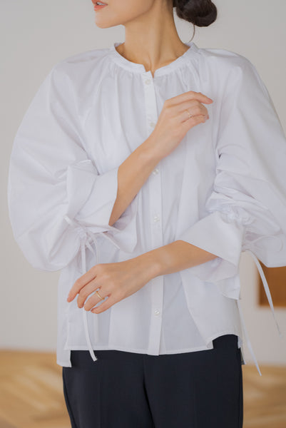 SLEEVE RIBBON BLOUSE