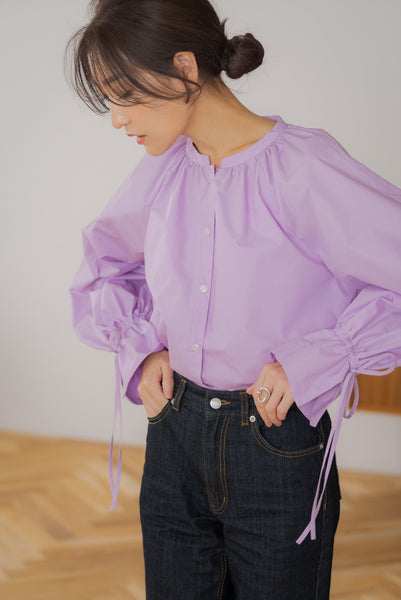 SLEEVE RIBBON BLOUSE