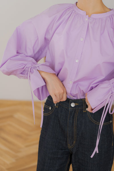 SLEEVE RIBBON BLOUSE