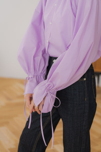 SLEEVE RIBBON BLOUSE