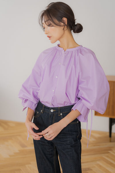SLEEVE RIBBON BLOUSE