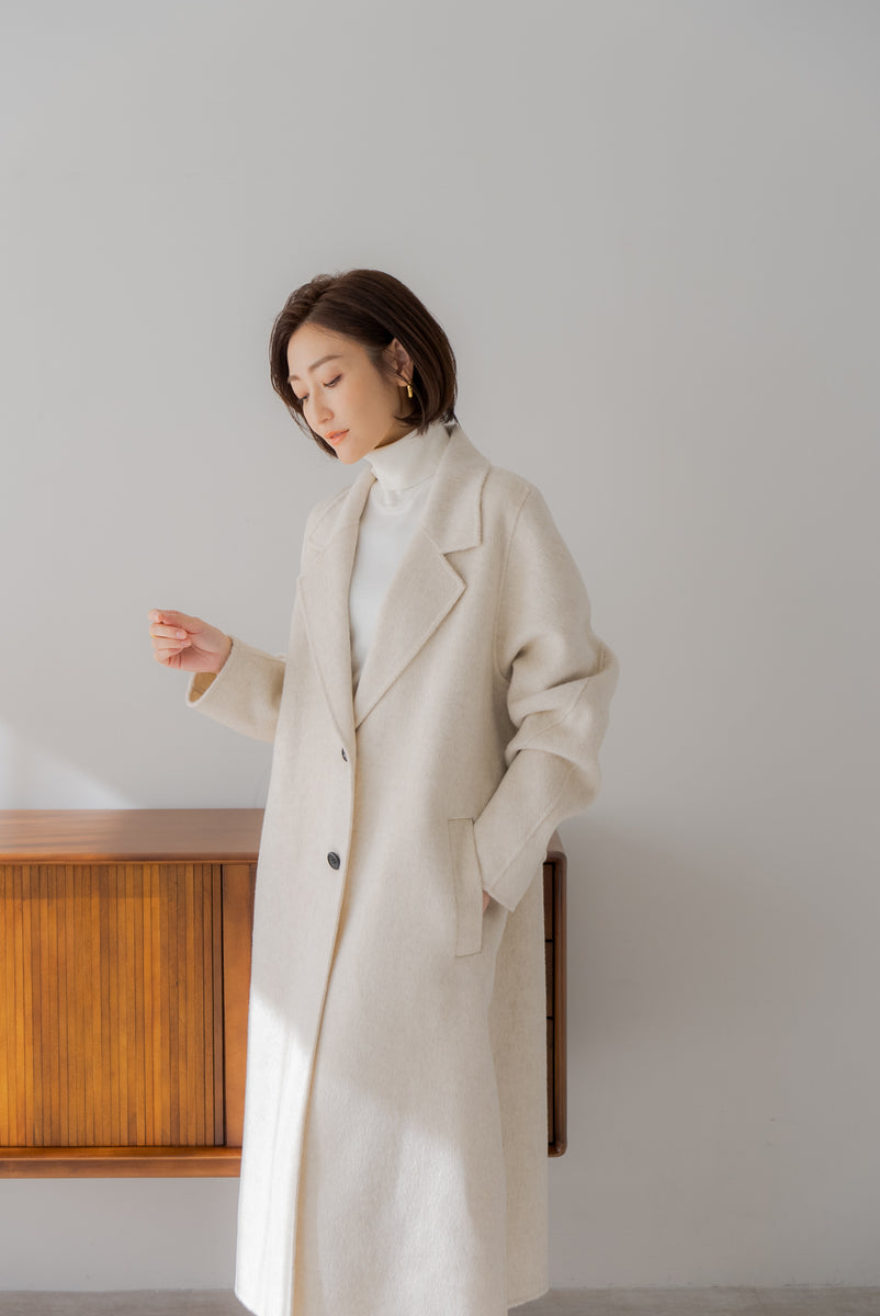 アンクレイヴ　リバー ロングコート ウール　エクリュ アンクレイヴ リバー ロングコート ウール エクリュ（完売品