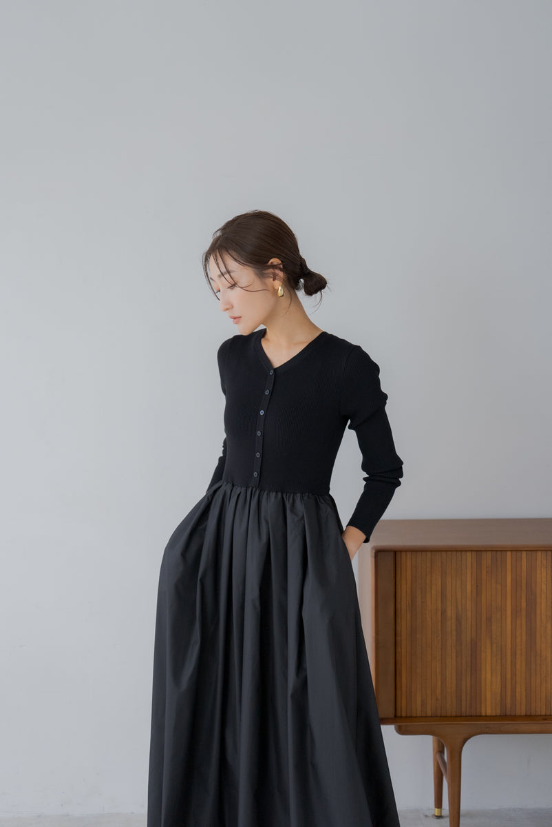 リブニットドッキングワンピース DOCKING DRESS regleam リブニットドッキングワンピース｜RIB KNIT DOCKING DRESSの通販