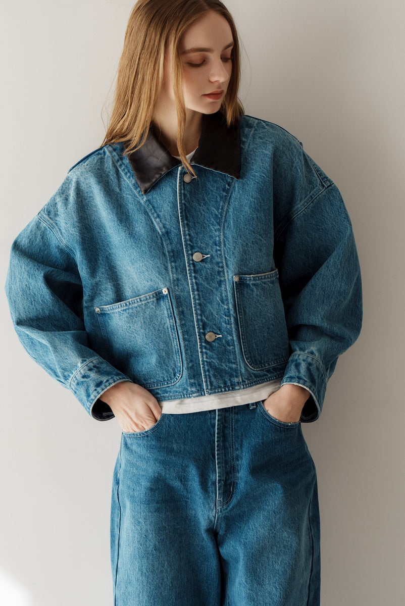 アクセントカラーデニムジャケット｜ACCENT COLLAR DENIM JACKETの通販