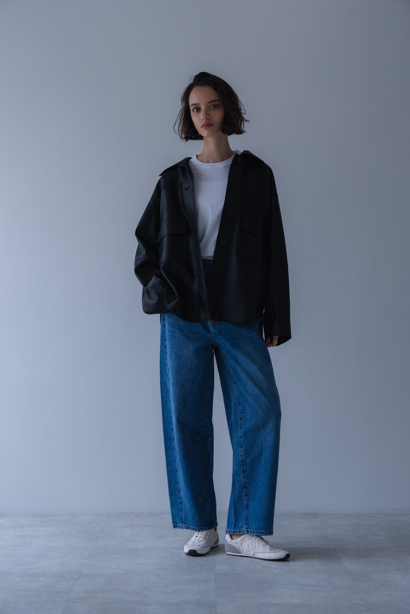 新品未使用タグ付き　リグリーム　エコレザーシャツジャケット エコレザーシャツジャケット｜ECO LEATHER SHIRT JACKETの通販｜regleam