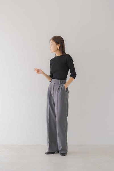 TWO TUCK BELT PANTS