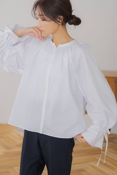 SLEEVE RIBBON BLOUSE