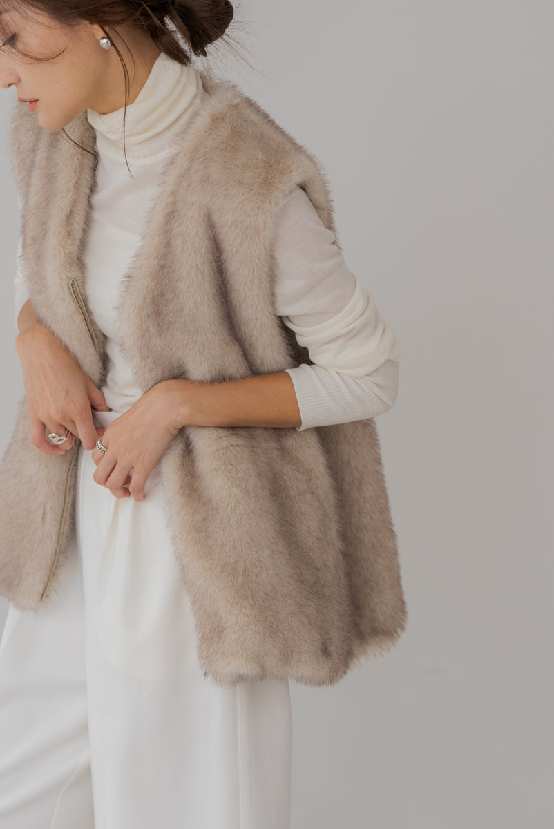 シェイプコードファーベスト｜SHAPE CORD FUR VESTの通販｜regleam