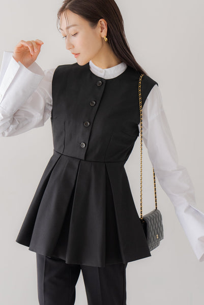 プリーツペプラムトップス|PLEATS PEPLUM TOPS