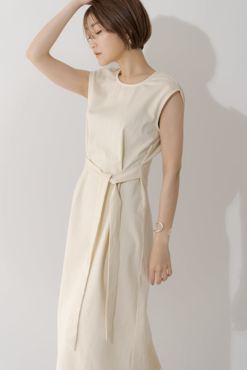 【Since Then】サントリーニ ノースリーブリボン ワンピース Front Ribbon Sleeveless Onepiece (Long) | HEENIE HEENIE 公式