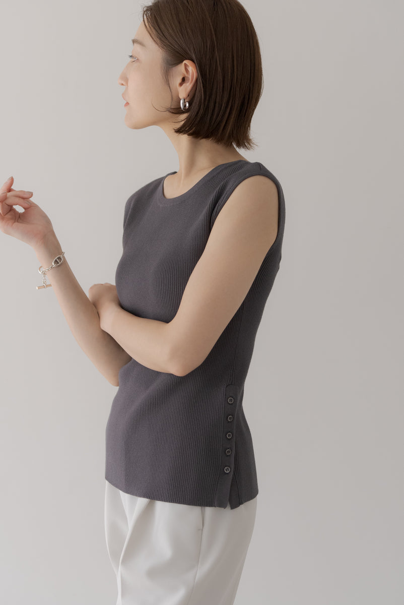 サイドボタンリブニット｜ SIDE BUTTON RIB KNIT – regleam