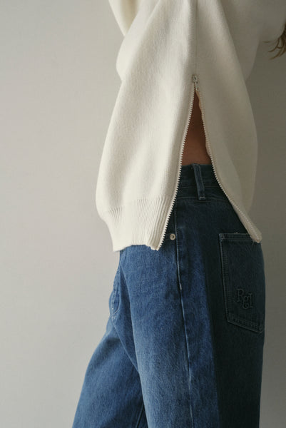 【10月29日(水)12:00〜 受注予約開始】サイドファスナーエンボスニット｜SIDE ZIPPER EMBOSSED KNIT