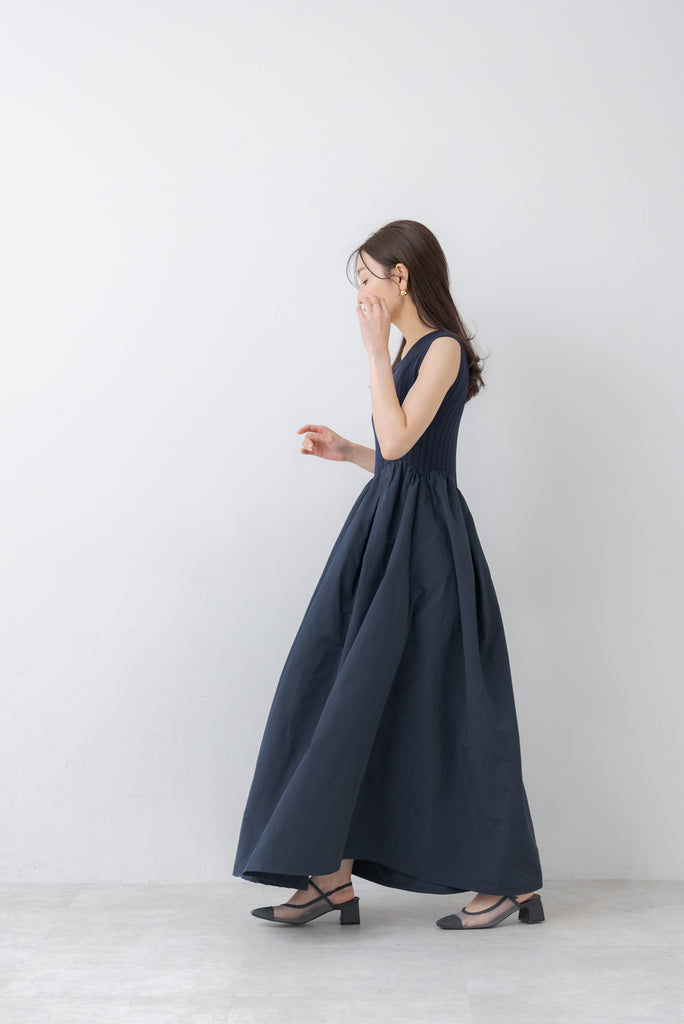 ラウンド切り替えリブワンピース｜ROUND SWITCHING RIB MAXI