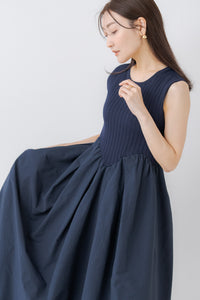 ラウンド切り替えリブワンピース｜ROUND SWITCHING RIB MAXI DRESSの