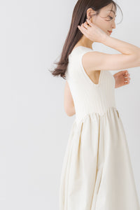 ラウンド切り替えリブワンピース｜ROUND SWITCHING RIB MAXI DRESSの