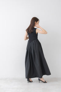 新品未使用⭐︎regleam ラウンド切り替えリブワンピース　ネイビー　S ラウンド切り替えリブワンピース｜ROUND SWITCHING RIB MAXI DRESSの