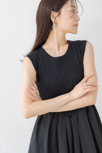 ラウンド切り替えリブワンピース｜ROUND SWITCHING RIB MAXI DRESSの