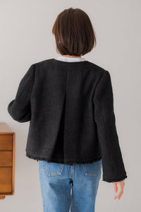 regleam リグリーム フリンジツイードジャケット ブラック フリンジツイードジャケット｜FRINGE TWEED JACKETの通販｜regleam