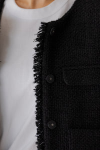 regleam リグリーム フリンジツイードジャケット ブラック フリンジツイードジャケット｜FRINGE TWEED JACKETの通販｜regleam