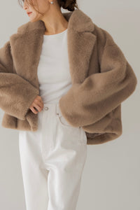 regleam ショートファージャケット ベージュ ショートファージャケット｜SHORT FUR JACKETの通販｜regleam