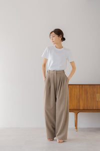 ♡♡♡　regleam リグリーム タックワイドパンツ beige タックワイドパンツ｜TUCK WIDE PANTSの通販｜regleam