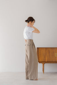 ♡♡♡　regleam リグリーム タックワイドパンツ beige タックワイドパンツ｜TUCK WIDE PANTSの通販｜regleam
