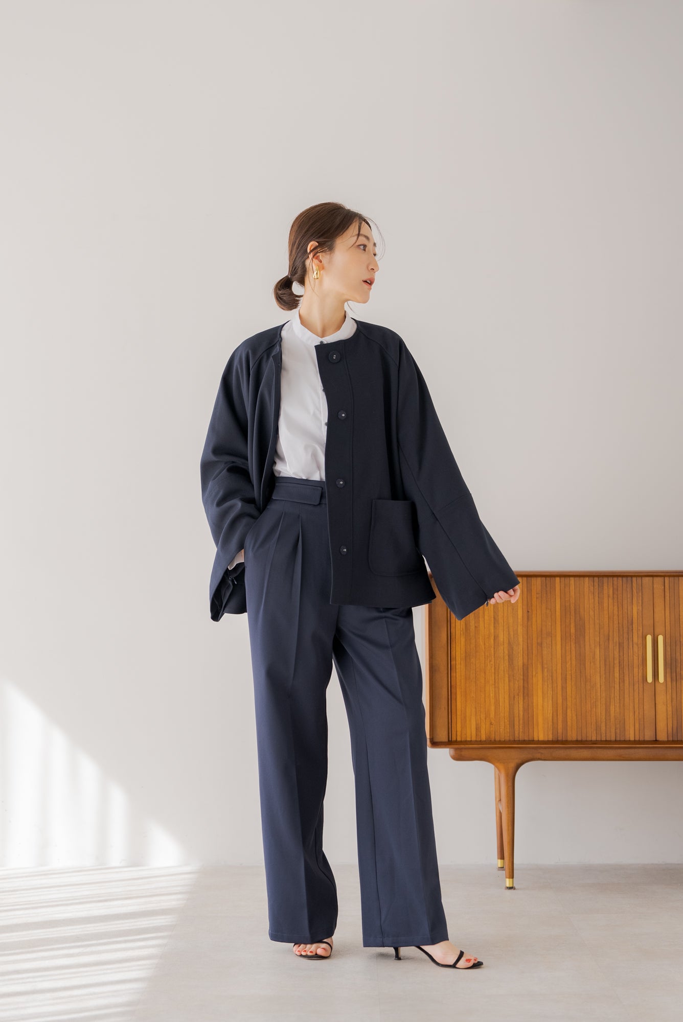 regleam リグリームポンチョコートネイビー