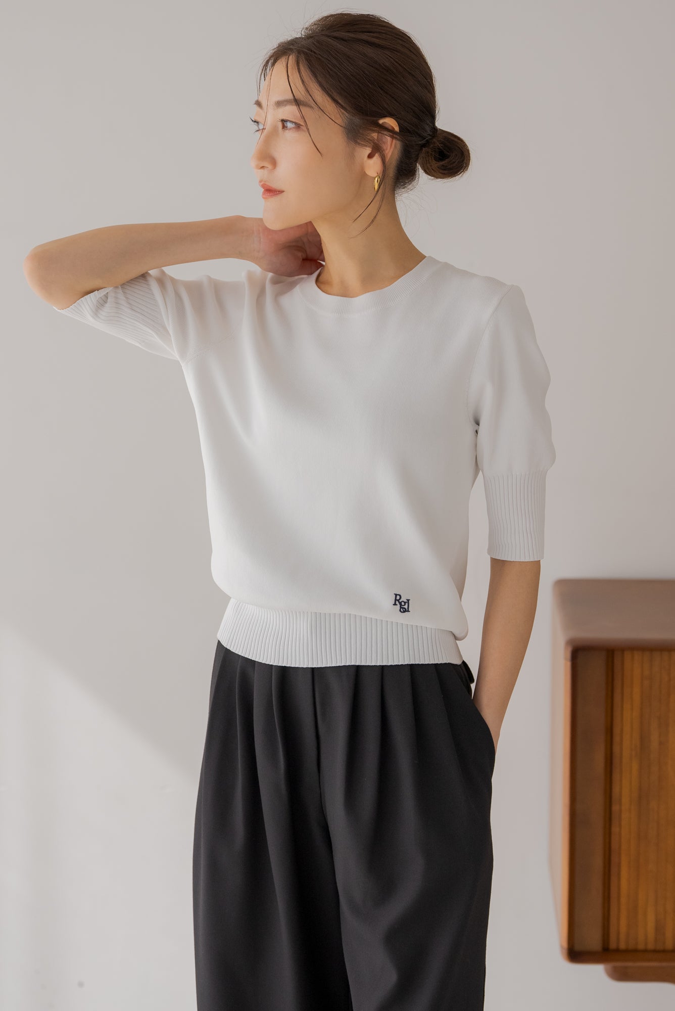 regleam ロゴ入り半袖ニット LOGO SHORT SLEEVE ロゴ入り半袖ニット｜LOGO SHORT SLEEVE KNITの通販｜regleam