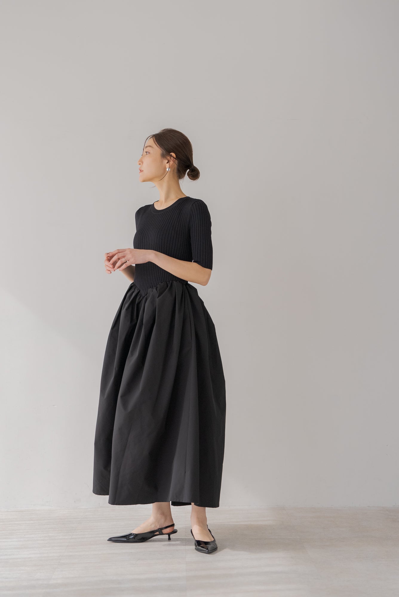 ラウンド切り替えリブワンピース｜ROUND SWITCHING RIB MAXI DRESSの通販｜regleam