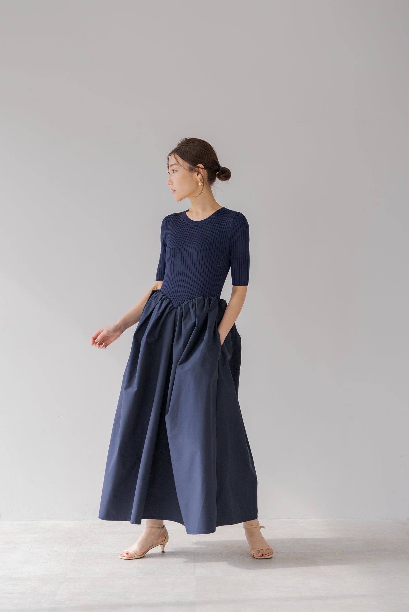 ラウンド切り替えリブワンピース｜ROUND SWITCHING RIB MAXI DRESSの通販｜regleam