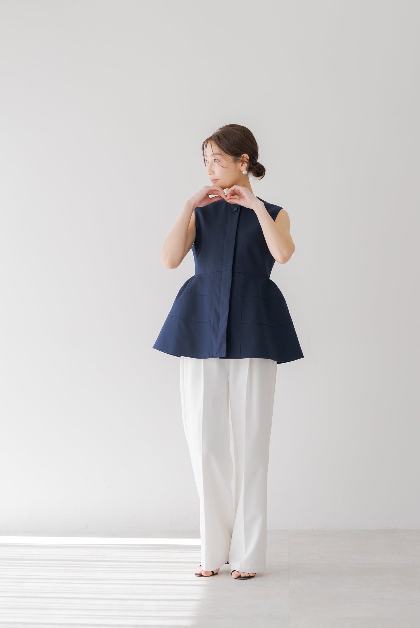 regleam プリーツペプラムトップス｜PLEATS PEPLUM TOPS VERSEAU]ランダムプリーツペプラムトップス | KOBUNSHA SELECT