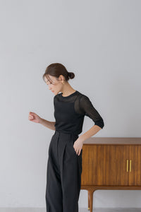 5分袖シアーニット｜HALF SLEEVE SHEER KNITの通販｜regleam