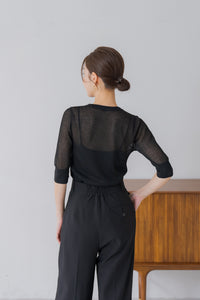 5分袖シアーニット｜HALF SLEEVE SHEER KNITの通販｜regleam