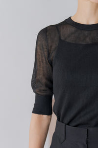 5分袖シアーニット｜HALF SLEEVE SHEER KNITの通販｜regleam