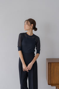5分袖シアーニット｜HALF SLEEVE SHEER KNITの通販｜regleam