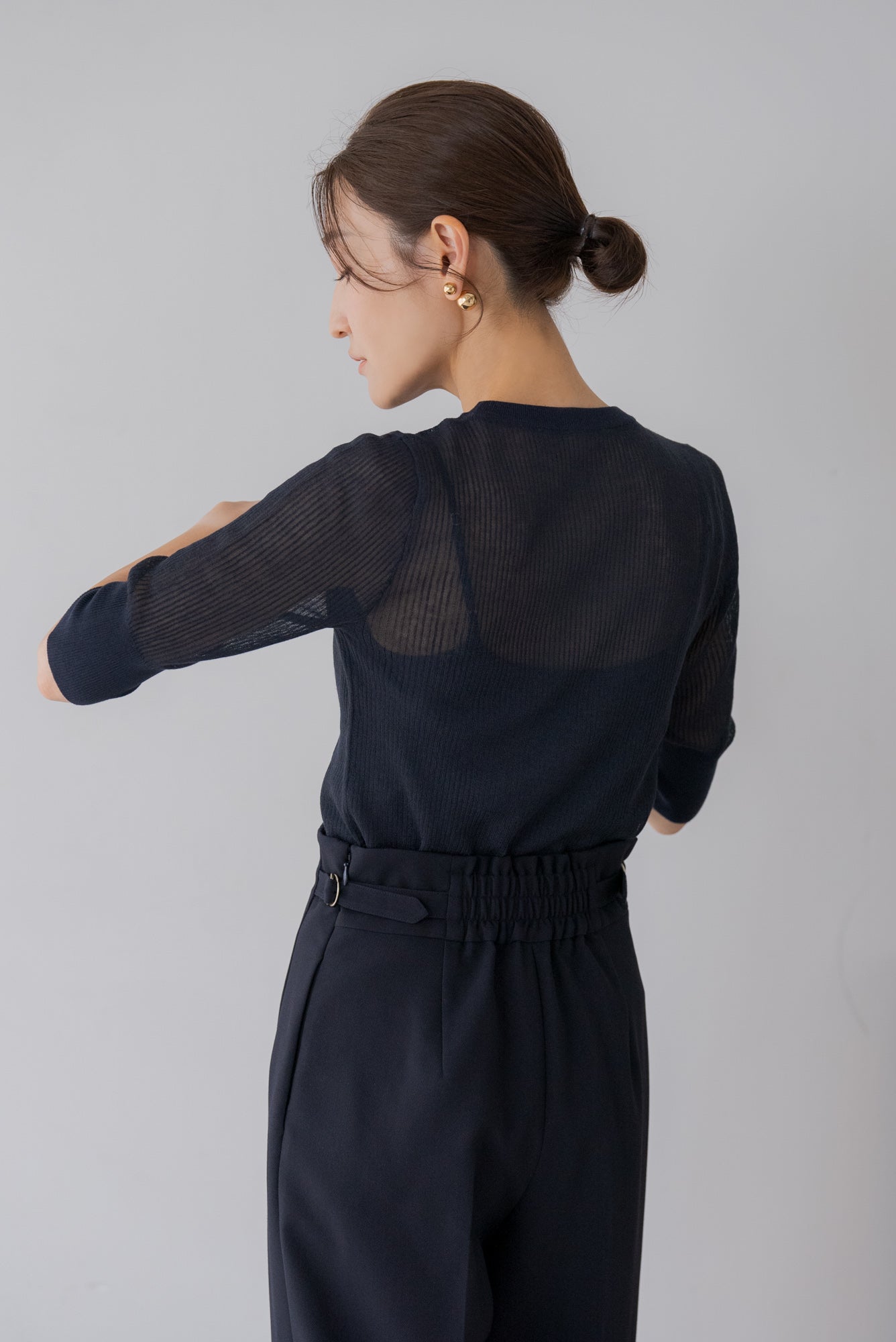 5分袖シアーニット｜HALF SLEEVE SHEER KNITの通販｜regleam 