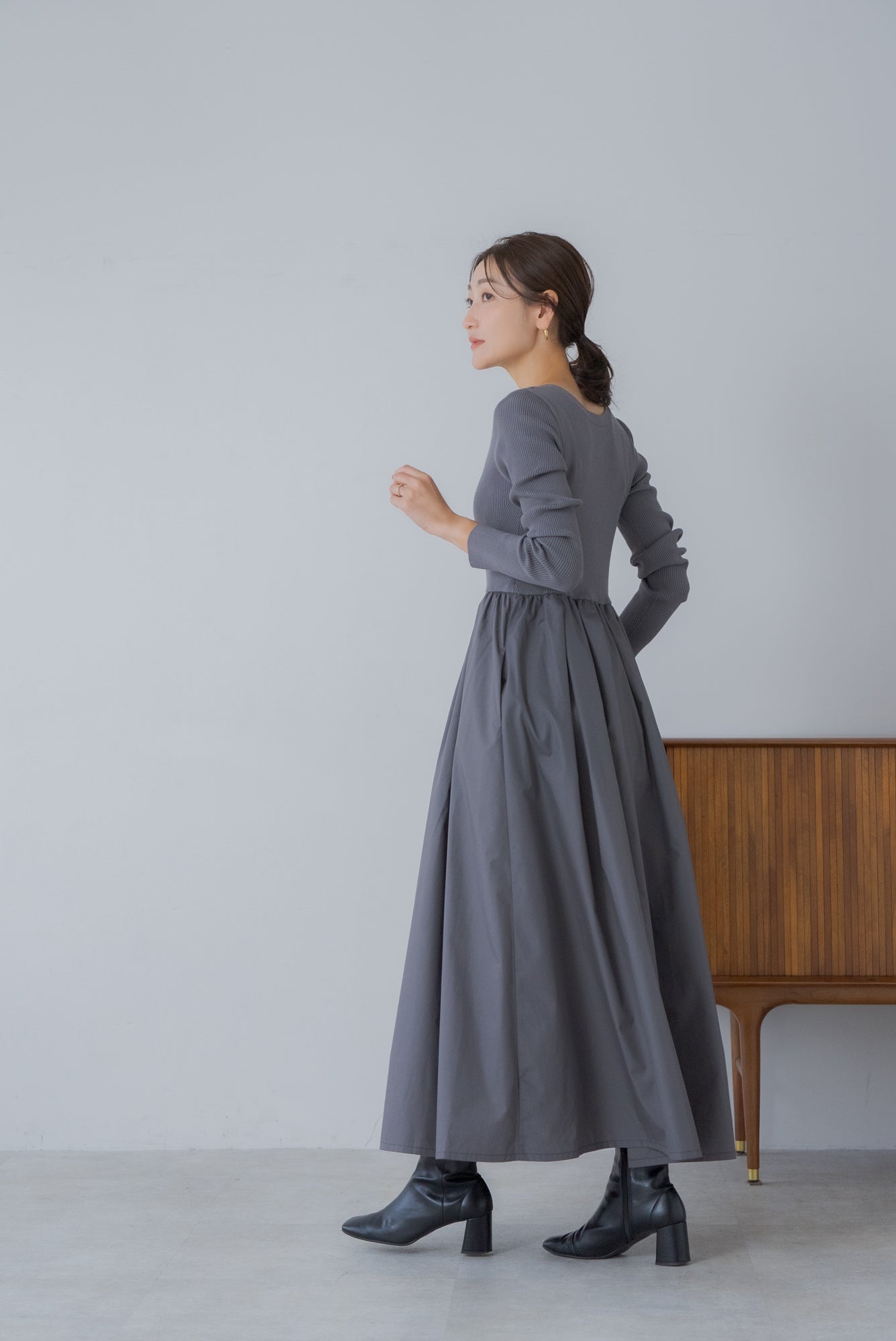 リブニットドッキングワンピース|RIB KNIT DOCKING DRESSの通販 リブニットドッキングワンピース|RIB KNIT DOCKING DRESSの通販