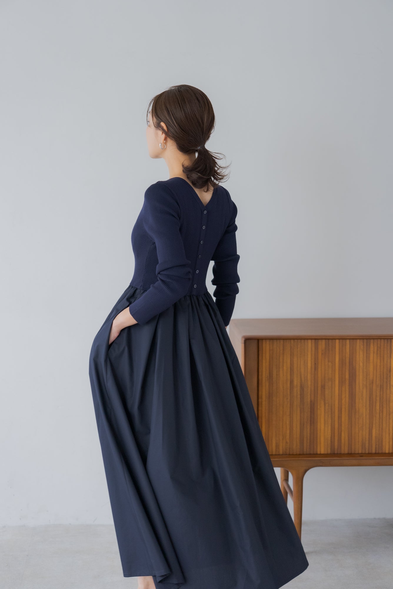 リブニットドッキングワンピース｜RIB KNIT DOCKING DRESSの通販｜regleam