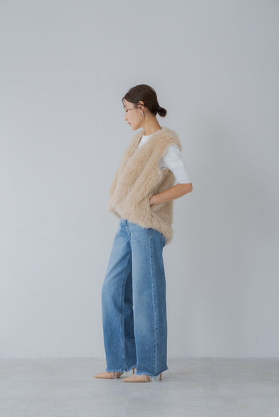 【9月20日(金)12:00〜 再販予約開始】ドロストファーベスト｜DRAWSTRING FUR VEST