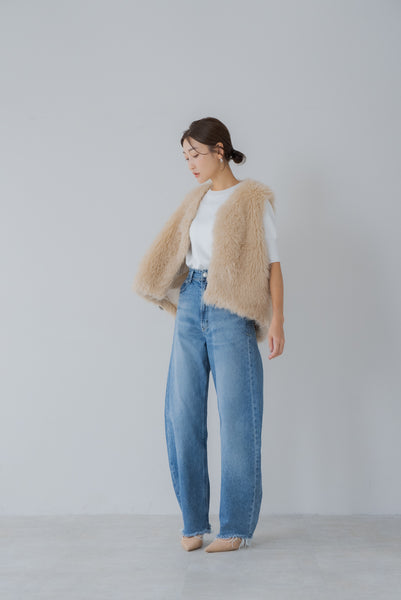 【9月20日(金)12:00〜 再販予約開始】ドロストファーベスト｜DRAWSTRING FUR VEST