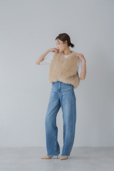 【9月20日(金)12:00〜 再販予約開始】ドロストファーベスト｜DRAWSTRING FUR VEST