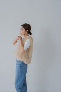 ドロストファーベスト｜DRAWSTRING FUR VESTの通販｜regleam