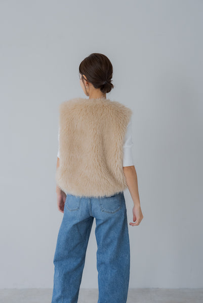 【9月20日(金)12:00〜 再販予約開始】ドロストファーベスト｜DRAWSTRING FUR VEST